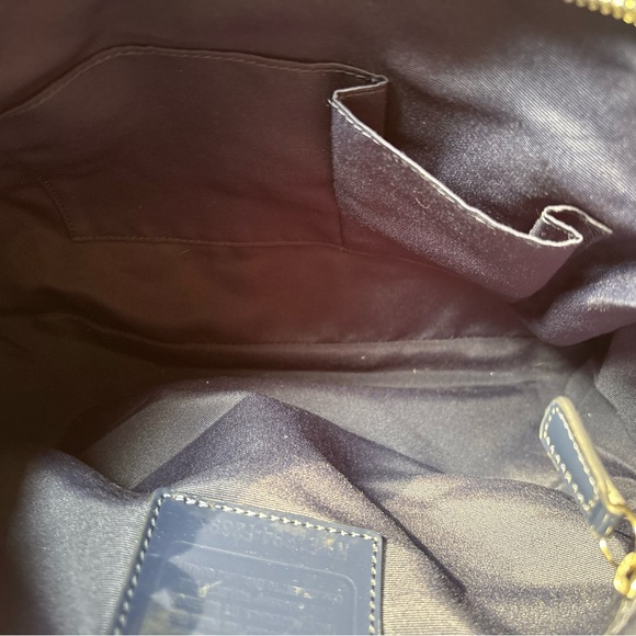 Coach Shoulder Bag Navy, White, Orange Signature C Pattern with wallet - Picture 10 of 15